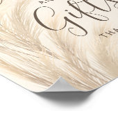 Boho Sommer Pampas Gras Hochzeit Karte Geschenke Poster (Ecke)