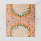 Boho Sommer Rosa Blumen Platzkarte (Außenseite Aufgefaltet)