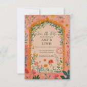 Boho-Sommer-Rosa-Blumen-Save-the-Date-Einladung Save The Date (Vorderseite)