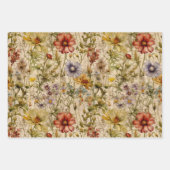 BOHO SOMMER-WILDBLUME-BLUMENABSCHREIBUNGSBLATT GESCHENKPAPIER SET (Vorderseite 2)