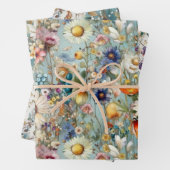 BOHO SOMMER WILDBLUME FLORAL GESCHENKPAPIER SET (Beispiel)