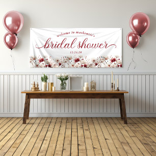 Boho-Sommer-Wildblumen-Brautparty-Willkommen Banner