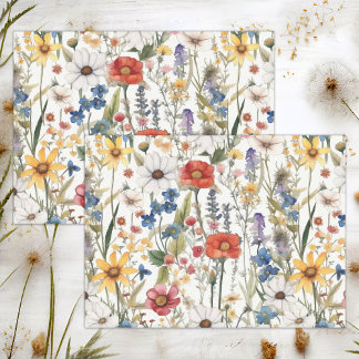 BOHO SOMMERFLORALE DECOUPAY SEIDENPAPIER
