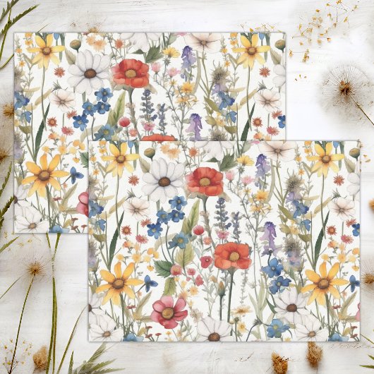 BOHO SOMMERFLORALE DECOUPAY SEIDENPAPIER