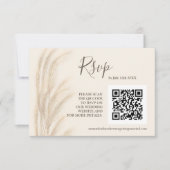 Boho Sommerpampas Gras Aquarell uAwg qr Code RSVP Karte (Vorderseite)