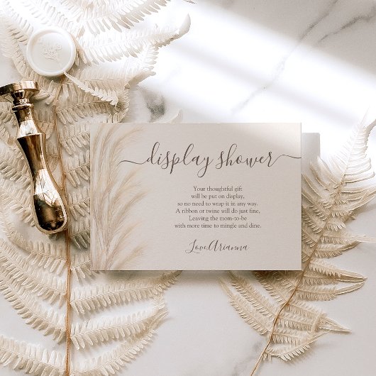 Boho Sommerpampas Gras Aquarelldusche Begleitkarte