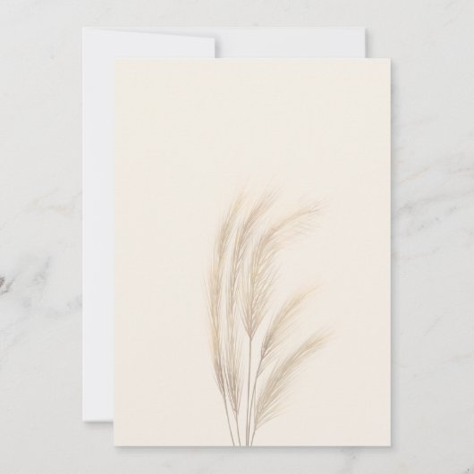 Boho Sommerpampas Gras Save the Date Hochzeit (Rückseite)