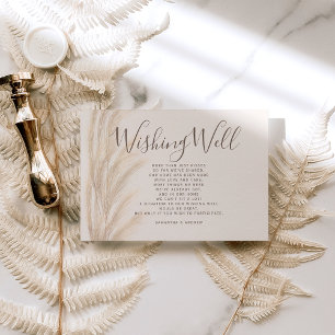 Boho Sommerpampas Gras wünschend gute Hochzeit Begleitkarte