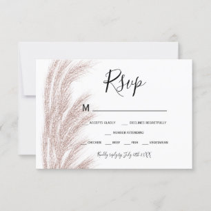 Boho Sommerpampas Rose Gold uAwg RSVP Karte