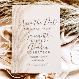 Boho Sommerpampelgras Wasserfarbe Save the Date Ankündigungspostkarte