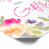 Boho Sommerrosa Brautparty Poster (Ecke)