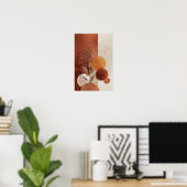 Boho-Sonne Abstrakt Terrakotta Minimalistischer Bo Poster (Heimbüro)