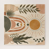 Boho-Sonne & Botanische Kunst Puzzle (Horizontal)