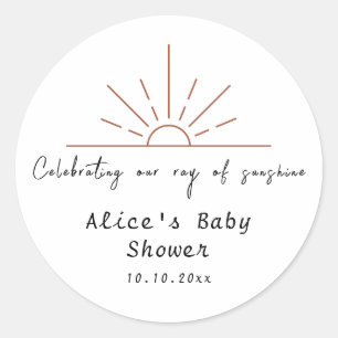 Boho-Sonne Danke Baby Shower Jubiläum Runder Aufkleber