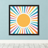 Boho-Sonne Leinwanddruck (Insitu (Holzboden))