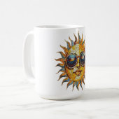 Boho-Sonne mit Sonnenbrille Kaffeetasse (Vorderseite Links)