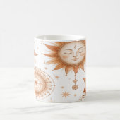 Boho-Sonne und Mond Himmelsbecher Kaffeetasse (Mittel)