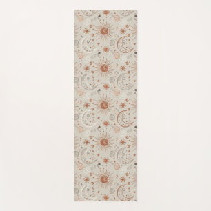 Boho Sonne und Mond Muster Yogamatte