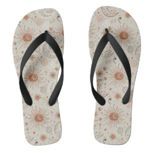 Boho-Sonne- und Mondmuster Badesandalen