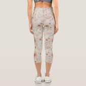 Boho-Sonne- und Mondmuster Capri Leggings (Rückseite)