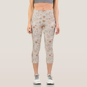 Boho-Sonne- und Mondmuster Capri Leggings (Vorderseite)