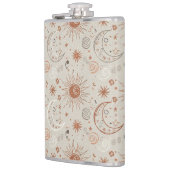 Boho-Sonne- und Mondmuster Flachmann (Links)