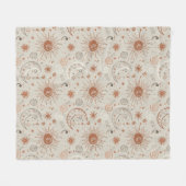 Boho-Sonne- und Mondmuster Fleecedecke (Vorderseite (Horizontal))