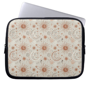 Boho-Sonne- und Mondmuster Laptopschutzhülle