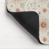 Boho-Sonne- und Mondmuster Mousepad (Ecke)