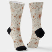 Boho-Sonne- und Mondmuster Socken (Gewinkelt)