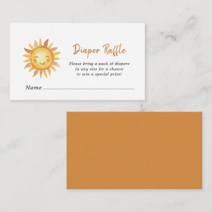 Boho-Sonnen-Babyshower-Windel-Raffle Begleitkarte