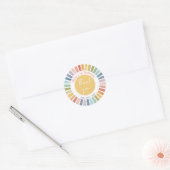 Boho-Sonnen-Geburtstag Runder Aufkleber (Umschlag)