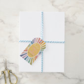 Boho-Sonnen-Geburtstagsfeier Geschenkanhänger (Mit Garn)