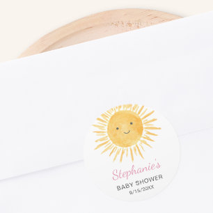 Boho-Sonnen-Mädchen-Baby-Party Runder Aufkleber