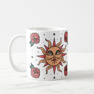 Boho-Sonnen-Tattoo-Symbol-Kunst Kaffeetasse