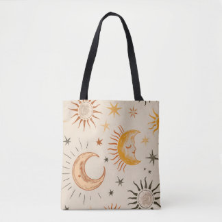 Boho-Sonnen- und Mond-Tasche – Vintage-Celestial Tasche