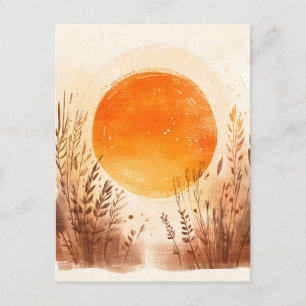 Boho-Sonnenaufgang Sunset Weizen Postkarte