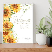 Boho Sonnenblume Brautparty Begrüßungszeichen Poster