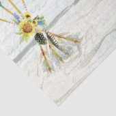 BOHO Sonnenblume Hirschschädel Blütenpfeile Decoup Seidenpapier (Ausschnitt)