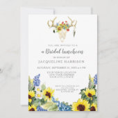 BOHO Sonnenblume Hirschschädel Bridal Luncheon Einladung (Vorderseite)