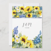 BOHO Sonnenblume Hirschschädel Bridal Luncheon Einladung (Rückseite)