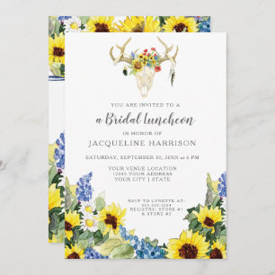 BOHO Sonnenblume Hirschschädel Bridal Luncheon Einladung