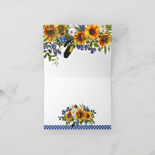 Boho Sonnenblume-Longhorn-Schädel-Land danken Dankeskarte (Innenseite)