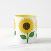 Boho-Sonnenblume personalisierte Anfangsbuchstaben Tasse (Zentrum)