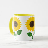 Boho-Sonnenblume personalisierte Anfangsbuchstaben Tasse (Vorderseite Links)