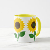 Boho-Sonnenblume personalisierte Anfangsbuchstaben Tasse (VorderseiteRechts)