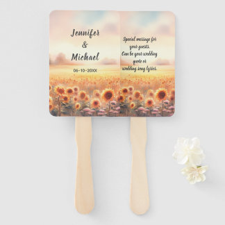 Boho-Sonnenblume Rustikale Wasserfarbe Landhochzei Fächer