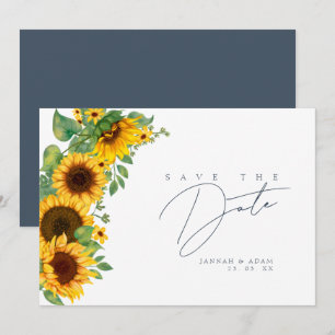 Boho-Sonnenblumen-Blumen-Hochzeit Bitte vormerken Save The Date
