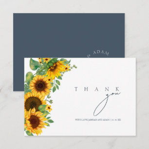 Boho-Sonnenblumen-Blumen-Hochzeits-Dankeschön Dankeskarte