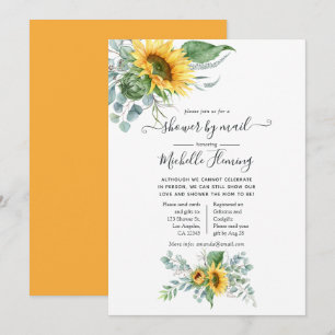 Boho-Sonnenblumen-Eukalyptus-Baby-Shower per Post Einladung